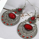 Brinco Feminino Pedras Preciosas Moda Vintage