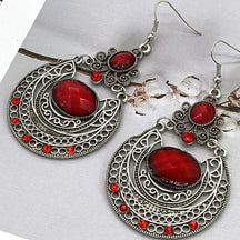 Brinco Feminino Pedras Preciosas Moda Vintage