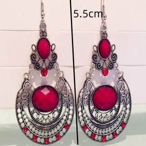 Brinco Feminino Pedras Preciosas Moda Vintage