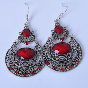 Brinco Feminino Pedras Preciosas Moda Vintage