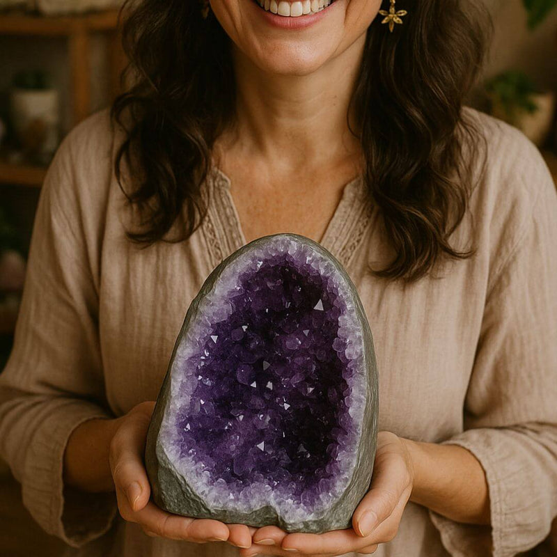 Decoração Pedra Natural Ametista Acalma e Purifica o Ambiente