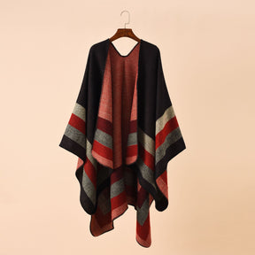 Poncho Xadrez Boho Vintage