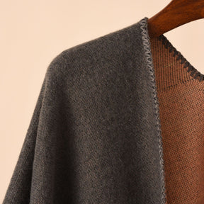 Poncho Xadrez Boho Vintage