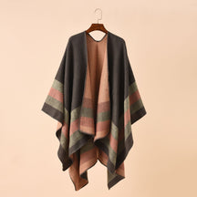 Poncho Xadrez Boho Vintage