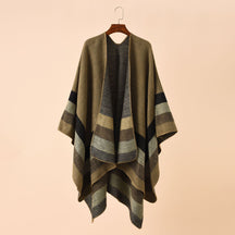 Poncho Xadrez Boho Vintage