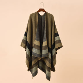 Poncho Xadrez Boho Vintage