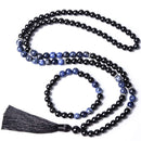 Japamala, Pulseira de Ônix, Lápis Lazuli, Espiritualidade, Estabilidade, Sabedoria, Meditação, Conexão Espiritual, Energias Positivas, Mala de Oração, Contas Naturais, Acessório Espiritual, Equilíbrio Energético, Proteção Energética, Ferramenta de Meditação, Japamala Artesanal, Cristais Naturais, Elevação Espiritual, Presente Espiritual, Acessório Terapêutico