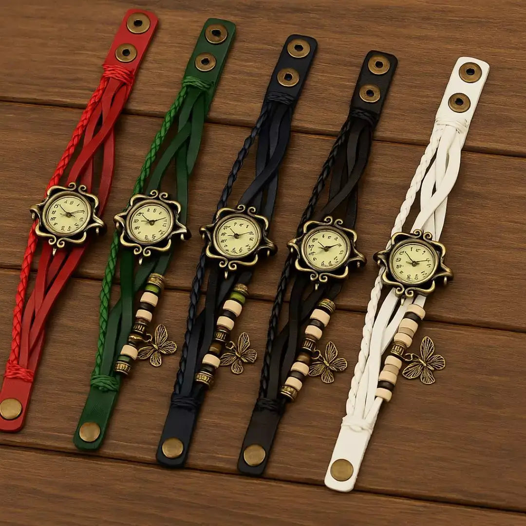 Relógio Vintage Encanto da Borboleta