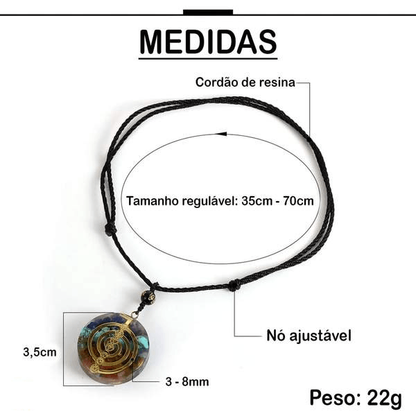 Colar Reikiano Energético Orgonite Cho Ku Rei