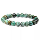 3 Pulseiras de Pedras Naturais Turquesa Africana, Onix e Jade Verde.  Proporciona o Aumento da Criatividade e Eleva a Intuição